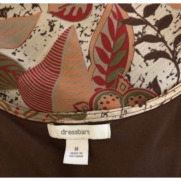 Dressbarn Tunic Top Women M Floral Smocked Square Neck Tie Waist Fairy Boho Y2K - Picture 4 of 5